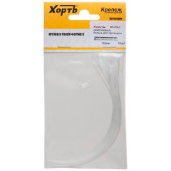 Хомуты нейлоновые, белые для проводов, 150 мм (фасовка 12 шт.)
