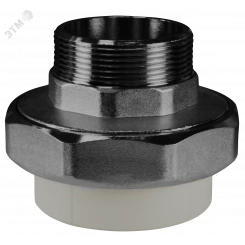 Муфта комб.разъём.(американка) с наружной резьбой 32x1/2 (80/20)  СЕРАЯ