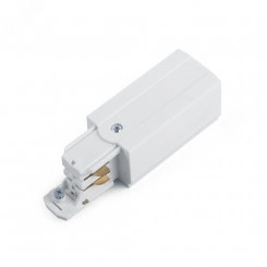 Токоподвод левый для трехфазного шинопровода белый Токоподвод левый для трехфазного шинопровода белый