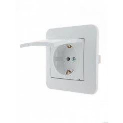 KARINA Розетка с/з с крышкой ПБТ белая (10шт/120шт)