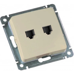 MASTER Розетка компьютерная на два присоединения, скрытой установки, в рамку, слоновая кость MASTER Розетка компьютерная на два присоединения, скрытой установки, в рамку, слоновая кость