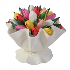 Светильник Букет тюльпанов Цветной ULW-R07 T/4000K/150F/A со сменной лампой(в/к) E27 белый свет (4000K) Плафон D150мм матовый Белое основание ТМ Uniel