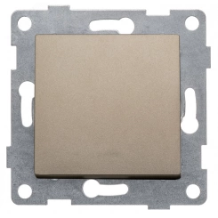 Ugra Выключатель одноклавишный, скрытая установка, 10А, 250В. шампань Ugra Выключатель одноклавишный, скрытая установка, 10А, 250В. шампань
