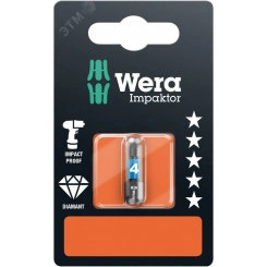 Бита ударная под внутренний шестигранник 840/1 IMP DC Impaktor Hex-Plus SB алмазное покрытие хвостовик 1/4 C 6.3 4 x 25 мм с держателем-еврослот