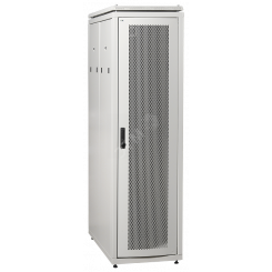 Шкаф сетевой 19дюйм LINEA N 28U 600х1000 мм с L-профилями перфные двери серый