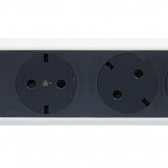 Удлинитель с поворотным основанием серии  Комфорт  6 x 2К+З с кабелем 3 м., цвет: бело-черный