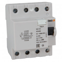 Выключатель дифференциального тока (УЗО) без защиты от сверхтоков 4П 16А 10мА ВД1-63-4116-АС-УХЛ4