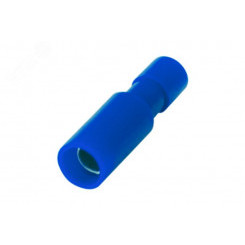 Разъем штекерный полностью изолир гнездо 4 мм 1.5-2.5 кв мм (РШПи-м 2.5-4 РшИмп 2-5-4) синий