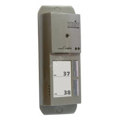 Комплект блока вызова БВД-444CP-2-R на 2 абонента для совместной работы с БКМ-444. Встроенная телекамера цветного изображения с функцией  - День-ночь. Подсветка кнопок вызова и шильдов. Подставка для поворота блока на 20°. Считыватель RD-3, ключ