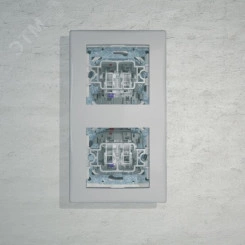 Выключатель одноклавишный, двухполюсный, с индикатором, 16А, в рамку, белый Выключатель одноклавишный, двухполюсный, с индикатором, 16А, в рамку, белый