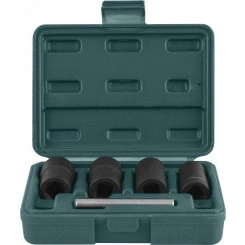 Головки спиральные для демонтажа поврежденного крепежа в наборе, 17, 19, 21, 22 мм, 5 предметов Головки спиральные для демонтажа поврежденного крепежа в наборе, 17, 19, 21, 22 мм, 5 предметов