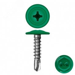 Саморез металл/металл 4.2х19 пресс-шайба сверло RAL6029 Саморез металл/металл 4.2х19 пресс-шайба сверло RAL6029