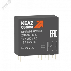 Реле промежуточное OptiRel G RP40-61-24D-16-NO-S Реле промежуточное OptiRel G RP40-61-24D-16-NO-S
