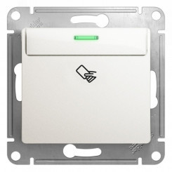 GLOSSA Выключатель карточный схема 6 перламутр в рамку