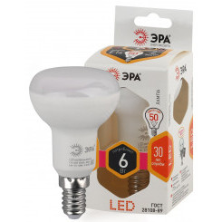 Лампа светодиодная LED R50-6W-827-E14 (диод, рефлектор, 6Вт, тепл, E14 (10/100/2800) ЭРА