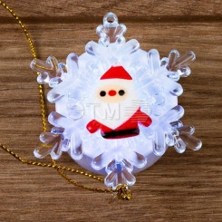 Дед мороз домашний на снежинке RGB на присоске 5,5*5,5 см Дед мороз домашний на снежинке RGB на присоске 5,5*5,5 см