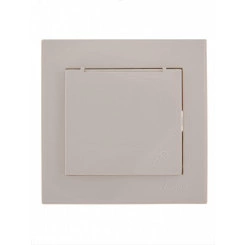 Розетка RAIN с/з с крышкой керамика белая