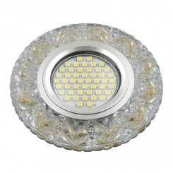 DLS-L146 GU5.3 GLASSY/GOLD Светильник декоративный встраиваемый, серия Luciole. Без лампы, цоколь GU5.3. Доп. светодиодная подсветка 3Вт. Стекло. Зеркальный/прозрачный+светло-желтый. ТМ Fametto DLS-L146 GU5.3 GLASSY/GOLD Светильник декоративный встраиваемый, серия Luciole. Без лампы, цоколь GU5.3. Доп. светодиодная подсветка 3Вт. Стекло. Зеркальный/прозрачный+светло-желтый. ТМ Fametto