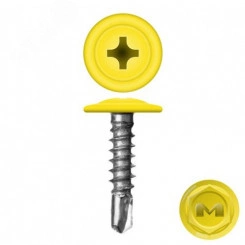 Саморез металл/металл 4.2х16 пресс-шайба сверло RAL1018 Саморез металл/металл 4.2х16 пресс-шайба сверло RAL1018