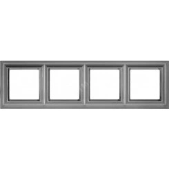 Рамка 4-местная для вертикальной и горизонтальной установки. Серия- Eco DECO. Материал- термопласт. Цвет- алюминий (крашеный) Рамка 4-местная для вертикальной и горизонтальной установки. Серия- Eco DECO. Материал- термопласт. Цвет- алюминий (крашеный)