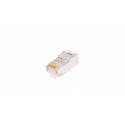 Коннектор NIKOMAX RJ45/8P8C под витую пару, Кат.6 (Класс E), 250МГц, покрытие 50мкд, универсальные  ножи, экранированный, круглый ввод, 100 шт