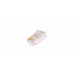 Коннектор NIKOMAX RJ45/8P8C под витую пару, Кат.6 (Класс E), 250МГц, покрытие 50мкд, универсальные  ножи, экранированный, круглый ввод, 100 шт