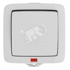 Переключатель одноклавишный наружный с индикацией белый 10А Переключатель одноклавишный наружный с индикацией белый 10А