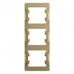 GLOSSA Рамка 3 поста вертикальная титан GLOSSA Рамка 3 поста вертикальная титан