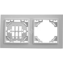 Рамка двухместная горизонтальная, серия Эрна, белая, Stekker Рамка двухместная горизонтальная, серия Эрна, белая, Stekker