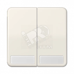 Клавиши для сдвоенных выключателей и кнопок с полем для надписи  коричневые