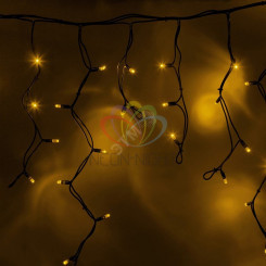 Гирлянда профессиональная Айсикл (бахрома) светодиодный 4.0х0.6м черный провод 220В желтый