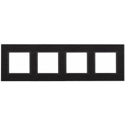 Рамка на 4 поста, дерево, Эра Elegance, чёрн.дерево+антр, 14-5304-05