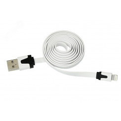 Кабель USB-Lightning для iPhone, PVC, flat, white, 1m
