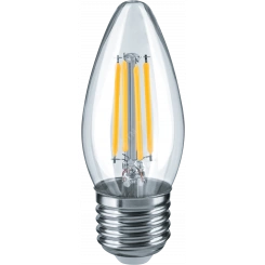 Лампа светодиодная LED 4вт Е27 теплый свеча FILAMENT