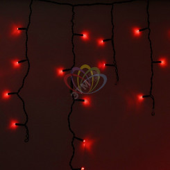 Гирлянда профессиональная Айсикл (бахрома) светодиодный 4.8х0.6м черный провод 220В красный