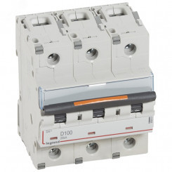 Выключатель автоматический трехполюсный 100А D DX3 25кА