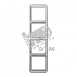 Рамка 4 поста универсальная ударопрочная светло-серая