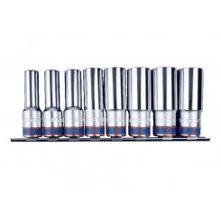 Набор глубоких торцевых головок 1/2', шестигранные, 12-24 мм, 8 предметов Набор глубоких торцевых головок 1/2', шестигранные, 12-24 мм, 8 предметов