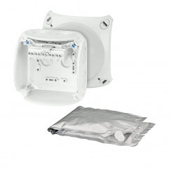 Коробка клеммная с компаундом 104х104х70 мм IP68 500мл 7хМ20/M25 5-пол. 1.5-4кв.мм серая Коробка клеммная с компаундом 104х104х70 мм IP68 500мл 7хМ20/M25 5-пол. 1.5-4кв.мм серая