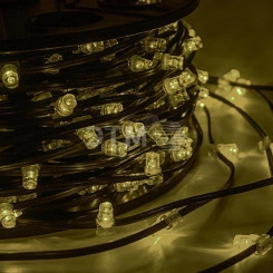 Гирлянда профессиональная LED Clip Light 12V  шаг 150 мм, цвет диодов ТЕПЛЫЙ БЕЛЫЙ, Flashing (Белый)