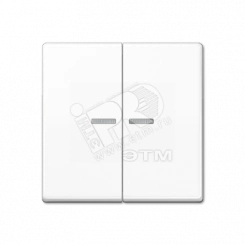 Клавиша 2-я для выключателей и кнопок  с окошком для подсветки. Серия AS500  Материал- термопласт  Цвет- белый