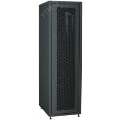 Шкаф LINEA E E 42U 600х800мм двери 2шт            перфорированная и металлическая черный