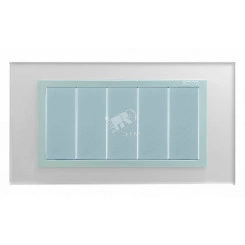 Рамка с суппортом на 8 узких модулей, S82C, серебро - алюминий (стекло)