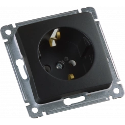 MASTER Розетка одноместная с заземляющим контактом, скрытой установки, в рамку, черный MASTER Розетка одноместная с заземляющим контактом, скрытой установки, в рамку, черный