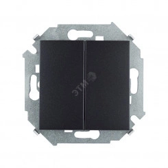 Simon15 Выключатель двухклавишный с/у 10А 250В графит Simon15 Выключатель двухклавишный с/у 10А 250В графит