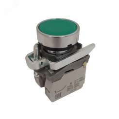 Кнопка КМЕ4111мС-зелёный-1но+1нз-цилиндр-IP40-КЭАЗ