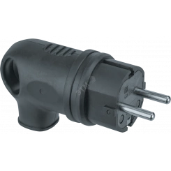 Вилка Navigator 61 367 NCA-PLR01-16A-E-IP44-BL угловая с заземлением каучук черная