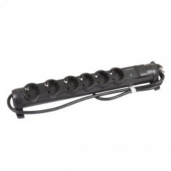 Удлинитель с защитой от перепадов напряжения 6 x 2К+З - с кабелем длиной 1,5 м черный