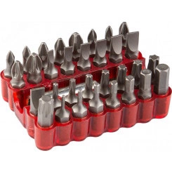 Набор бит с магнитным адаптером, хромованадиевая сталь, 33 предмета