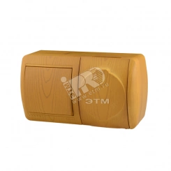 Ната Выключатель +розетка с/з с/кр ольха гориз Ната Выключатель +розетка с/з с/кр ольха гориз